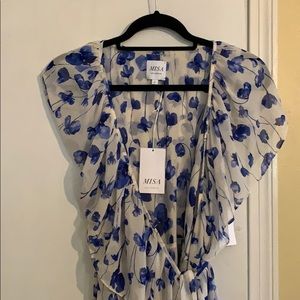 MISA Los Angeles Thesa Dress in Blue Floral